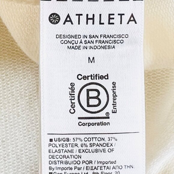 Athleta Women's Retroterry V-Neck Breathable Cream Vest Sweatshirt Sz Medium NWT - Picture 7 of 11